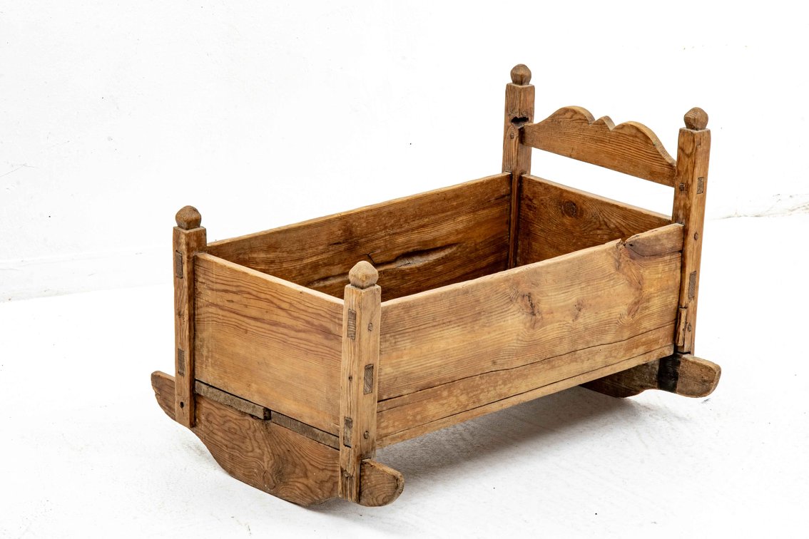 Early Wooden Rocking Cradle