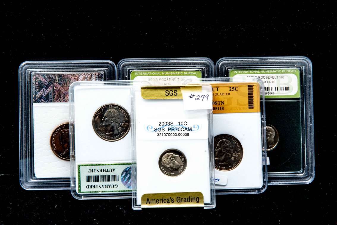 Graded/ Slabbed US Quarters & Dimes