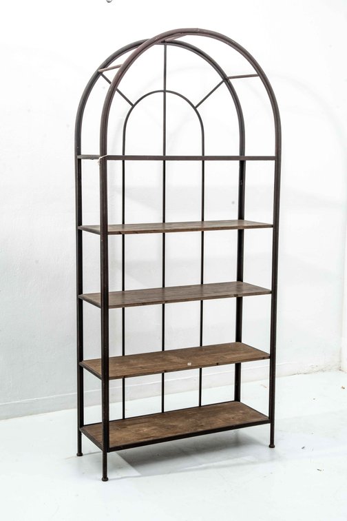 Metal Arch-Framed Bookshelf