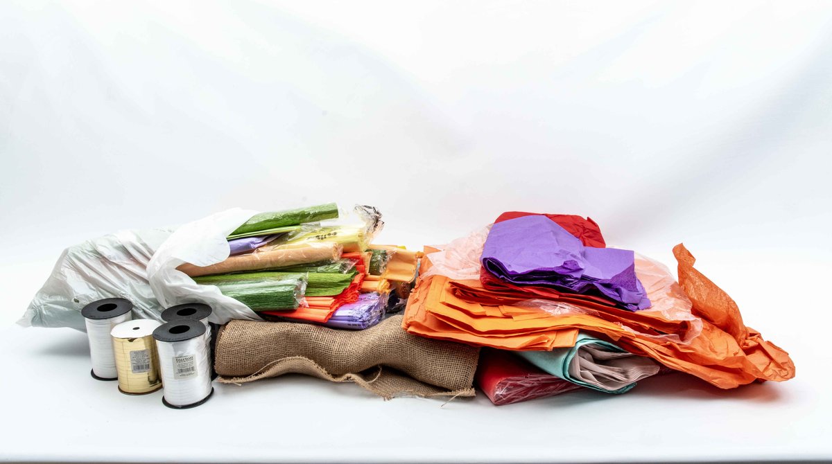 Large Tote of Gift Wrap Tissue and Ribbon