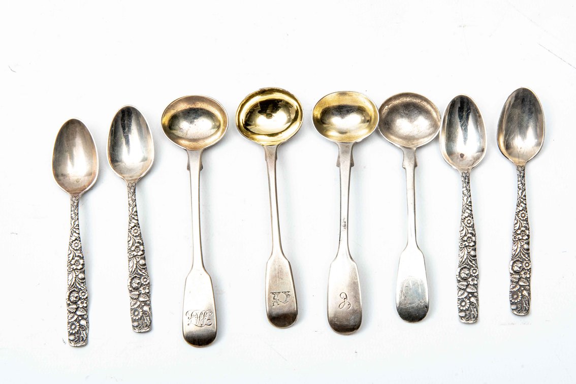 Two Sets Of Sterling Demitasse Spoons