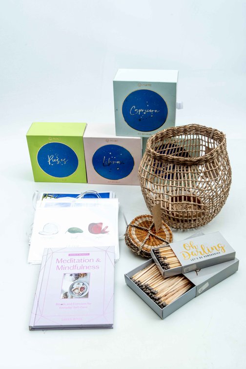 Zodiac Bath Balms, Seagrass Lantern/Coasters...