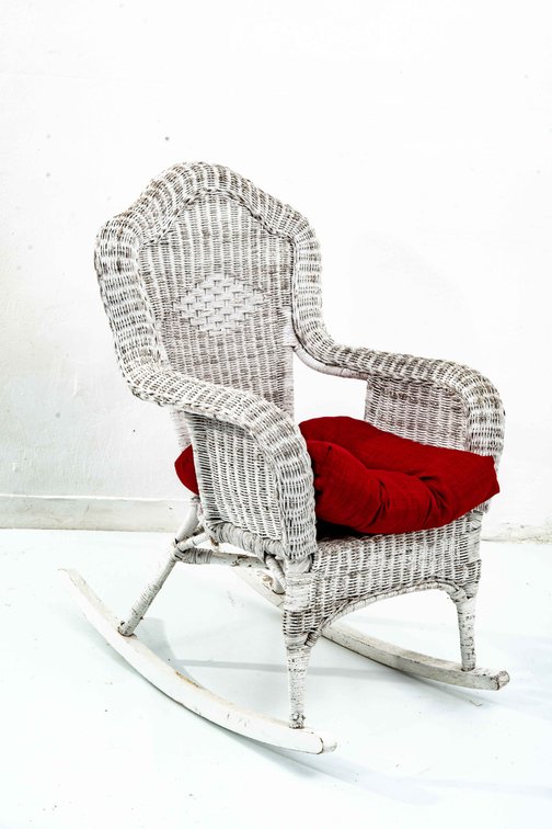 White Wicker Rocker