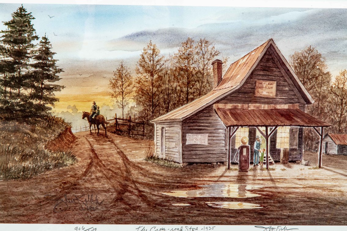 The Cross-road Store -1935 Framed S/N John Kollock