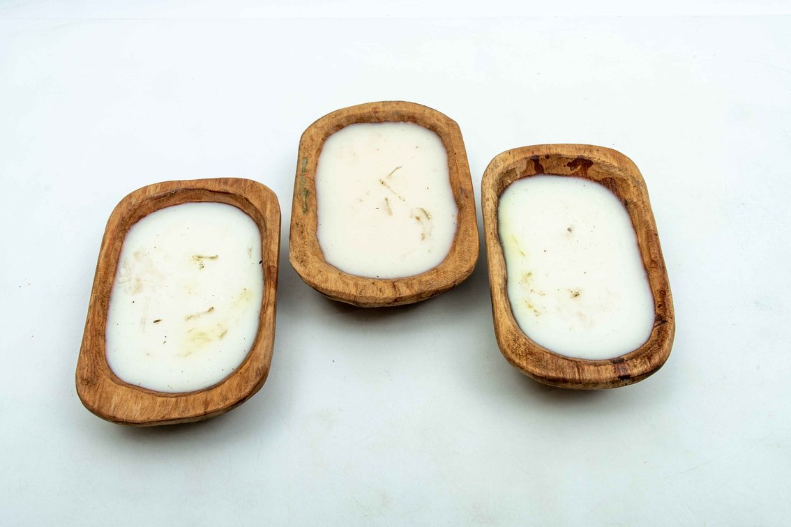 Three Dough Bowl Candles (2 Wick)