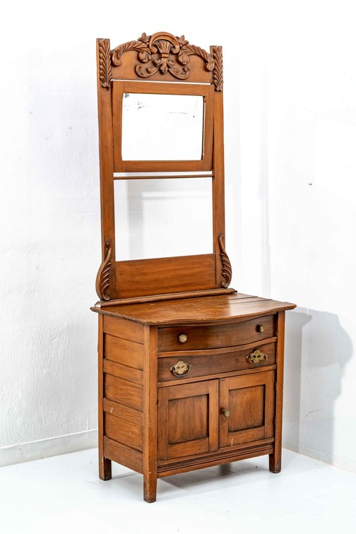 Washstand w/ Beveled Swivel Mirror