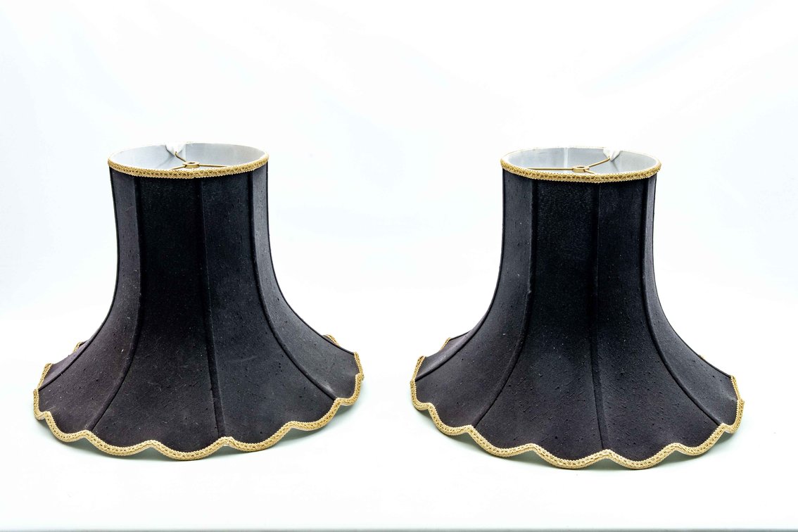 Black Lamp Shades w/ Gold Accents