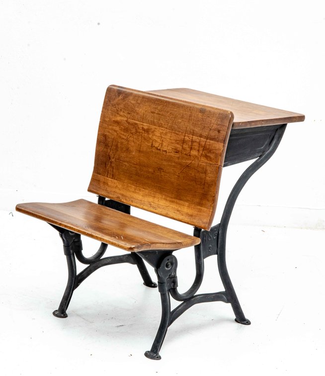 Antique American Seating Co #3 School Desk / Seat