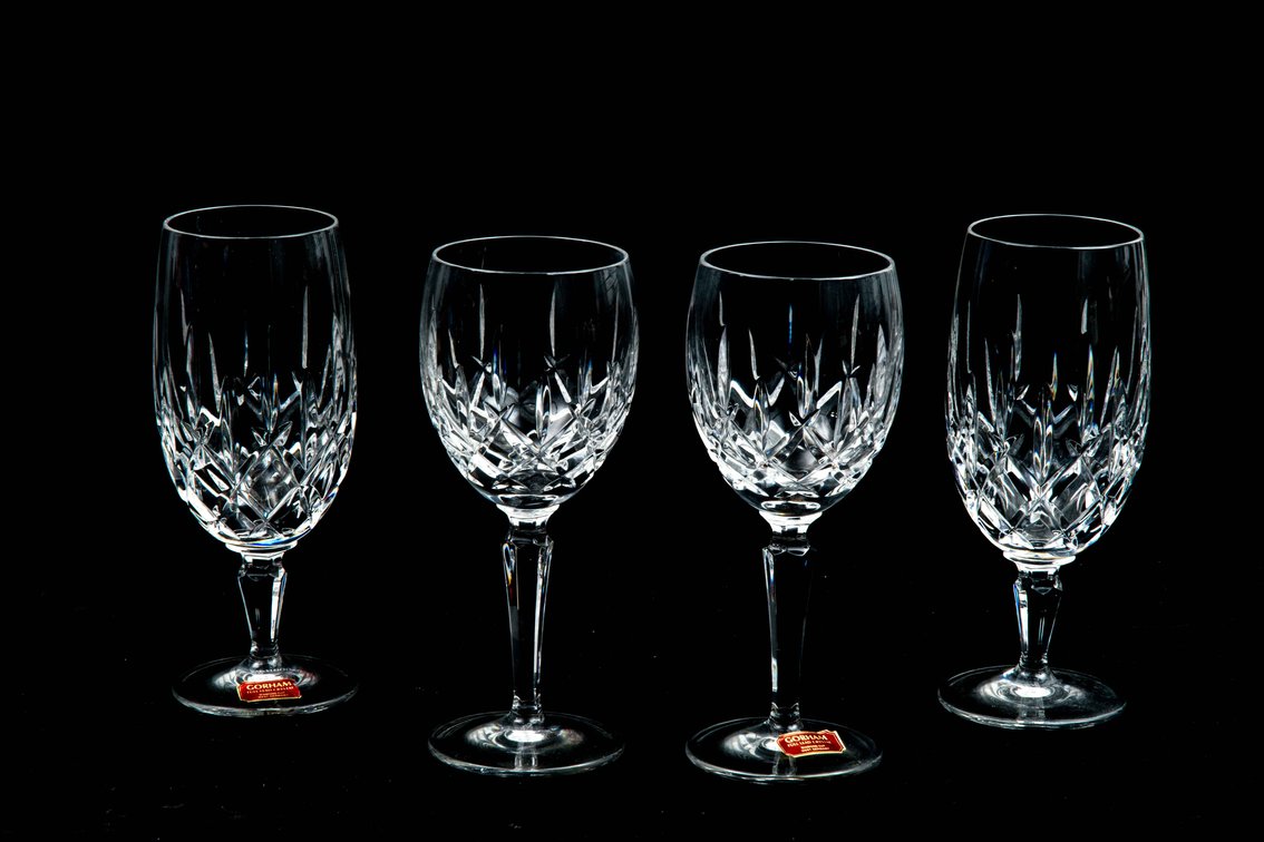 Four- W. German Gorham Crystal Goblets