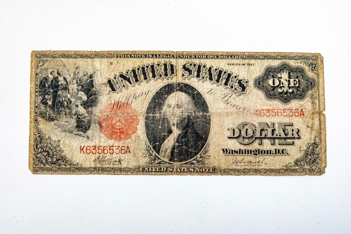 1917- US $1- "Horse Blanket" Large Note