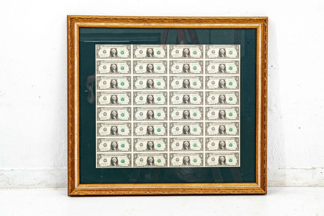 Uncut Sheet of $1 Bills- 32 Notes
