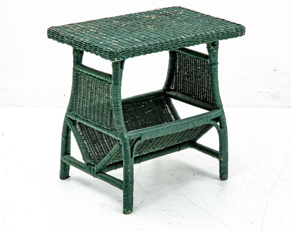 Woven Green Outdoor Patio Side Table