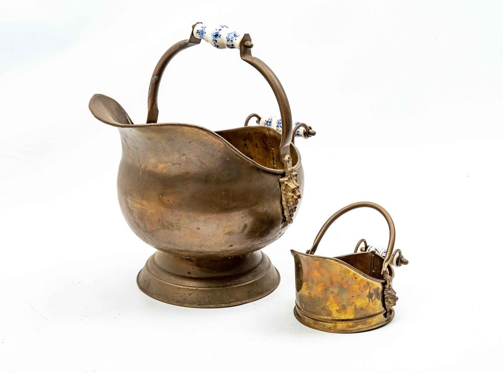 Delft Handled Coal Scuttles