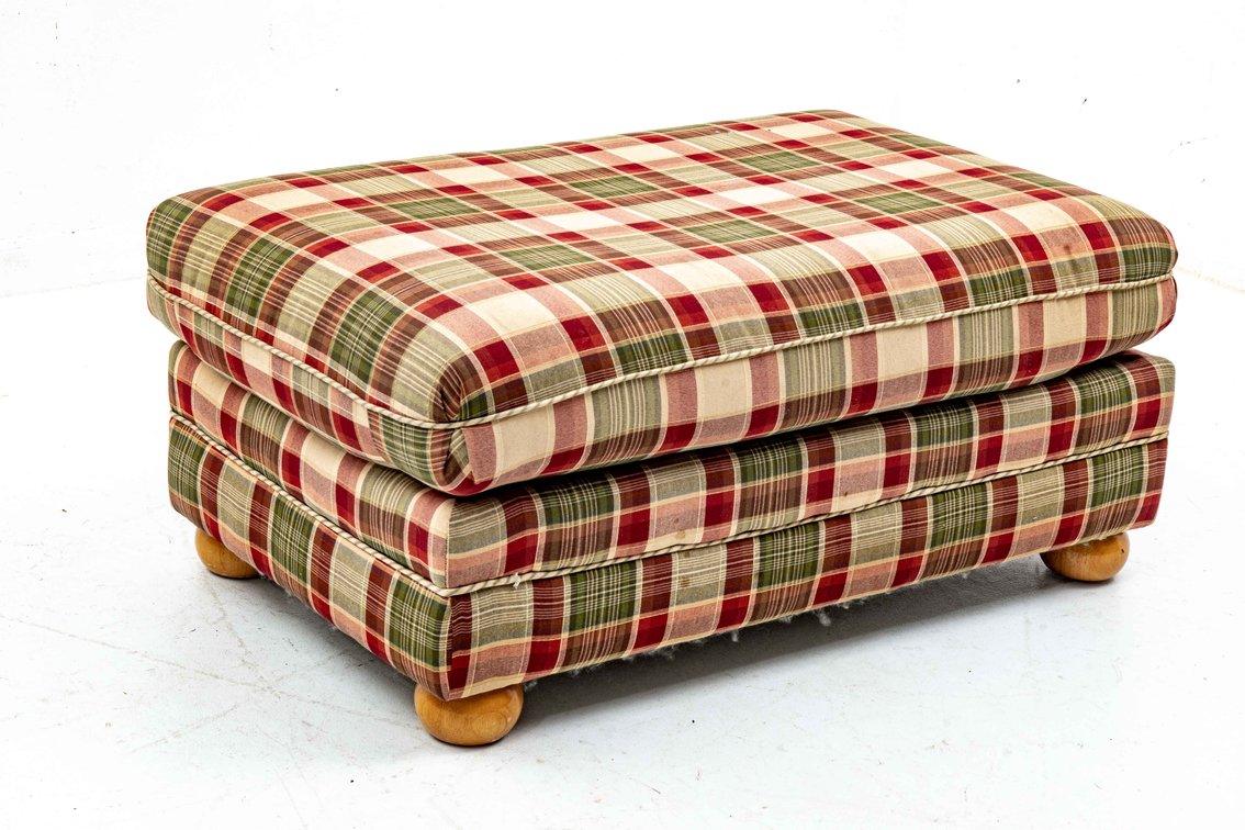 Large Plaid Ottoman