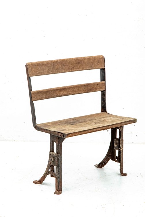 Small Wooden Schoolhouse Bench