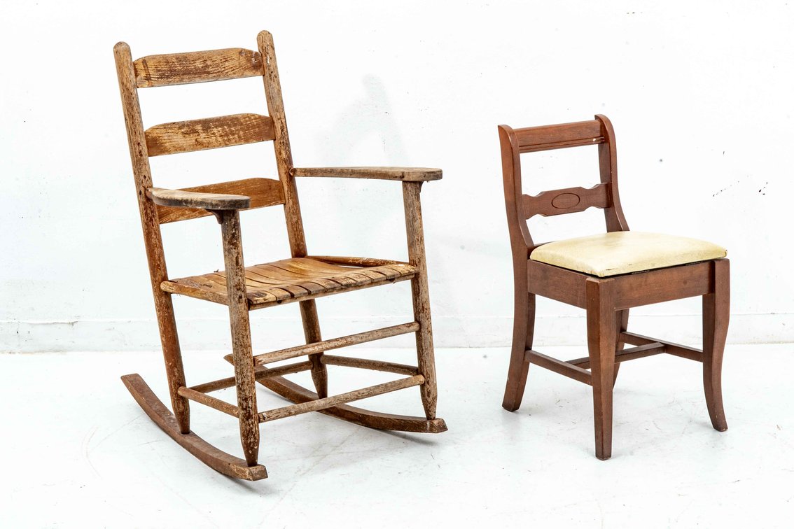 Wooden Rocking Chair & Sewing Chair