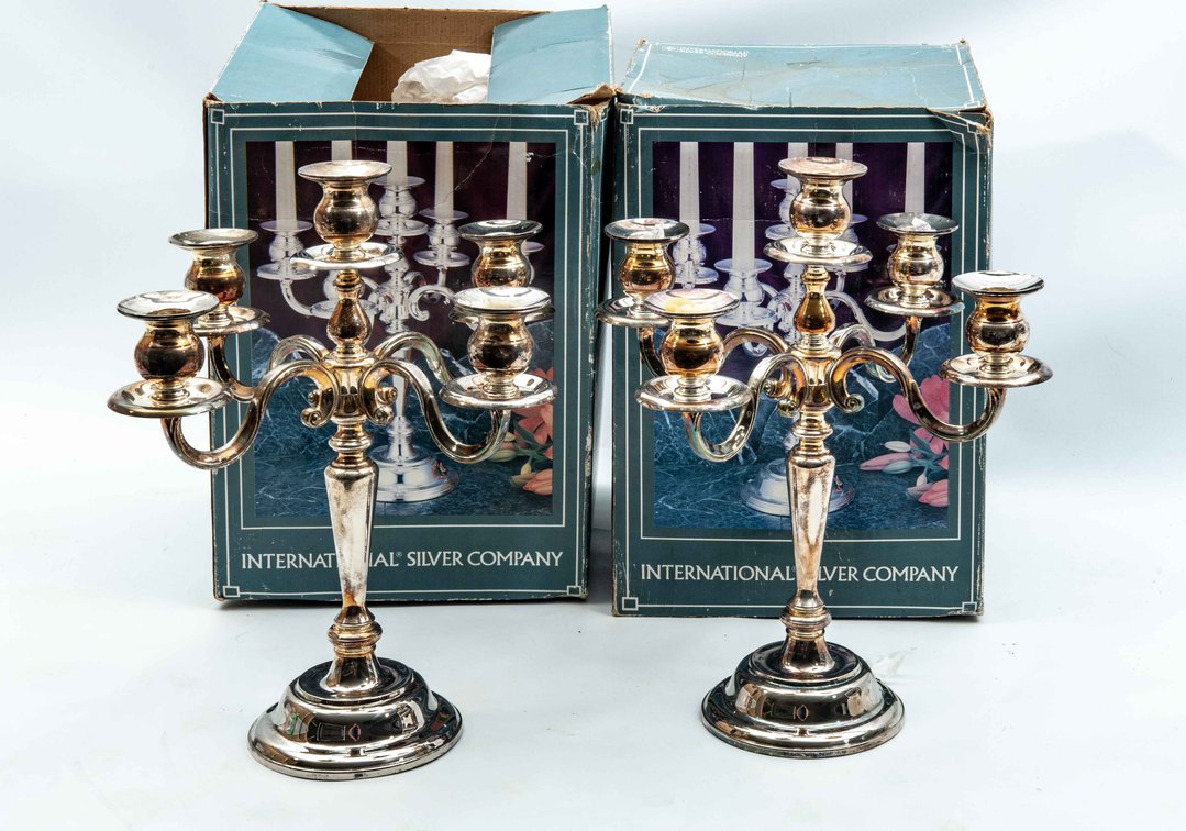 Intl. Silver Co. Silver Plate 5-Light Candelabrum