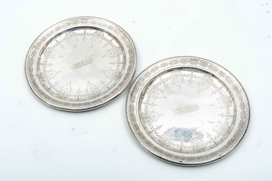 2 Wiedlich Sterling Spoon Co. Bread Plates