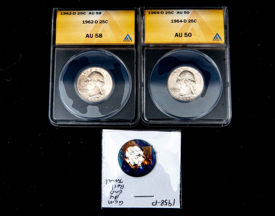 Graded Silver Quarters & Toned End Roll Quarter
