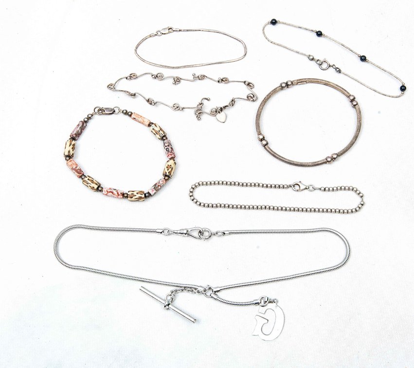 Sterling Bracelets and Watch Fob-43.86 G