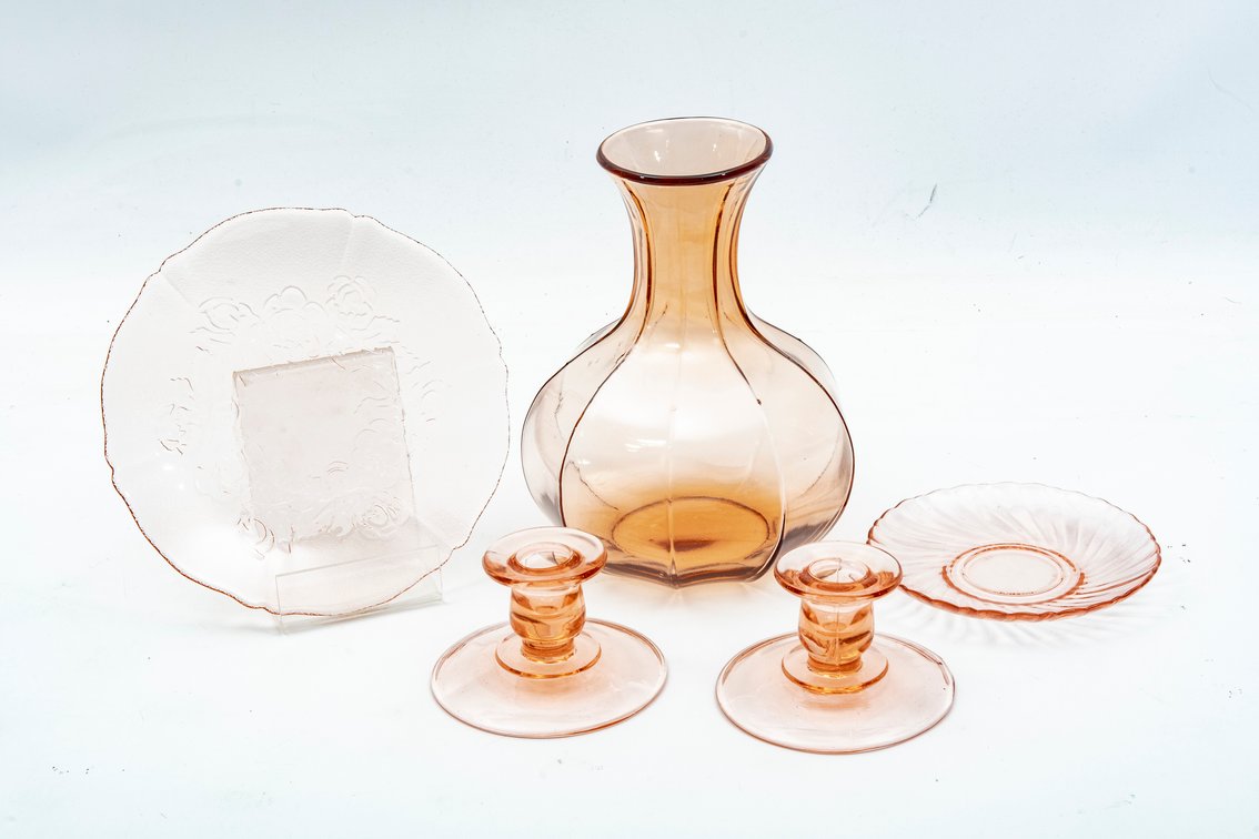 Pink Depression Glass Decor