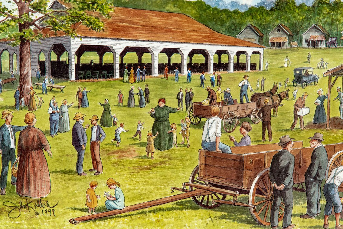 John Kollock "Mossy Creek Camp Meeting" S/N Print