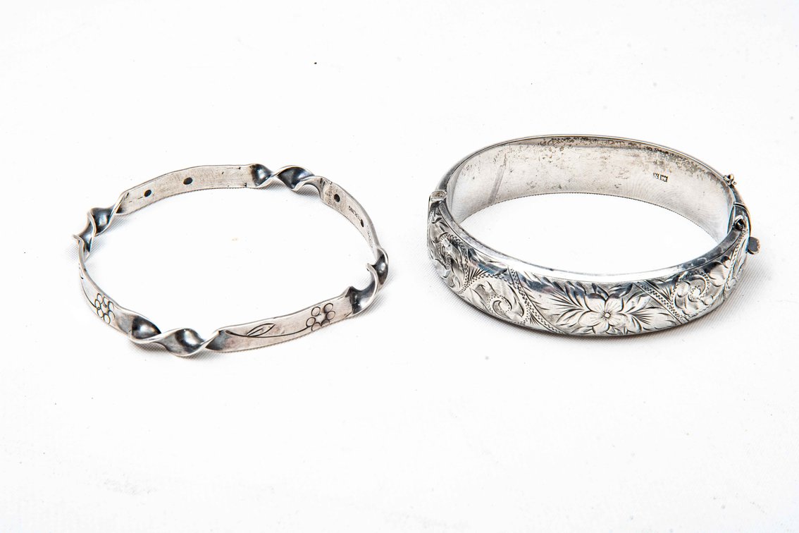 Two Sterling Bangles-NYE & England