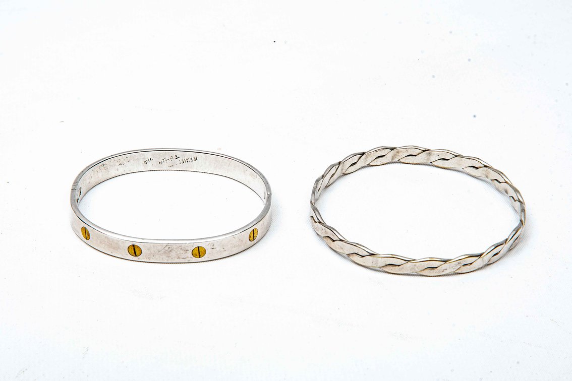 Two Sterling Bangle Bracelets- Mexico