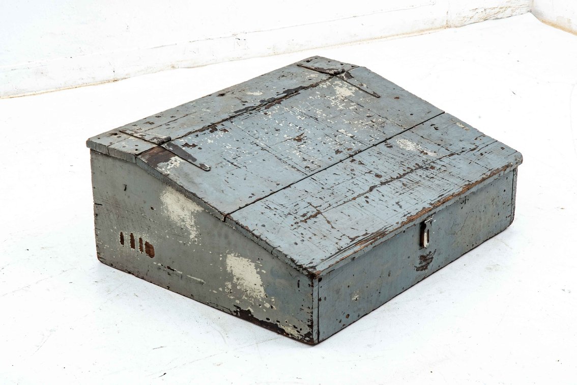 Wood Slant Face Box- Toolbox/ Table Desk