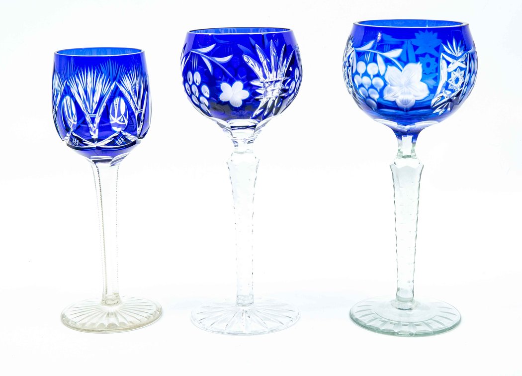 3 Gorgeous Pieces of Bohemian Cut Crystal Stemware