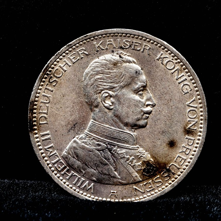 1913- Prussian Funf Mark- Silver Coin
