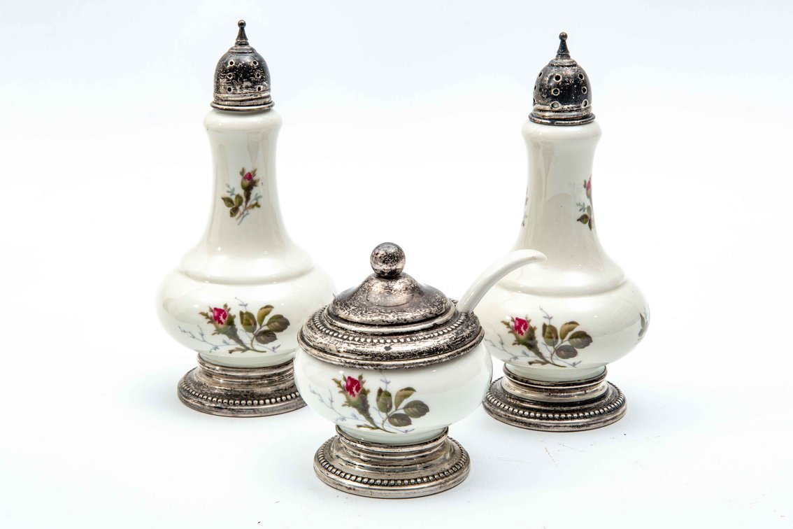 Rosenthal Sterling & Ceramic Shakers & Cellar