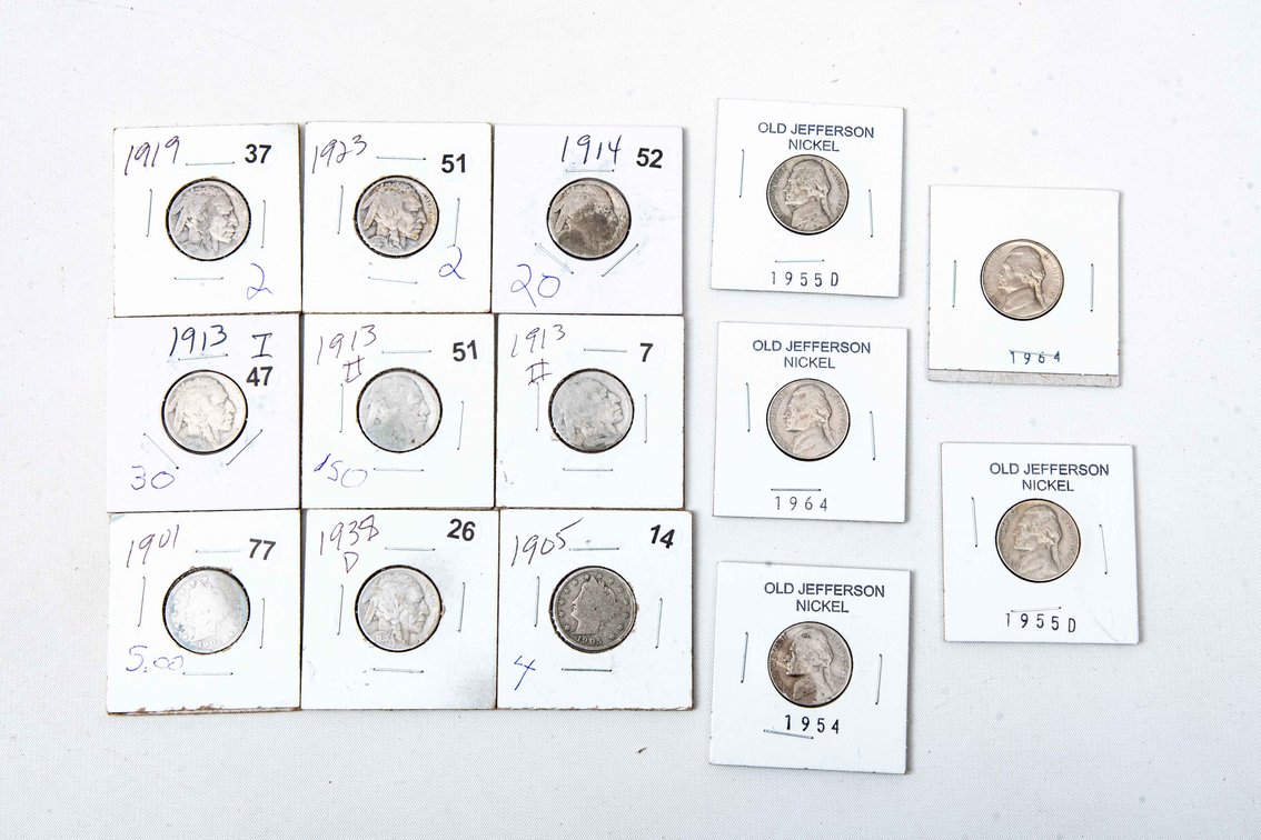 US Nickels-Liberty, Buffalo & Jefferson