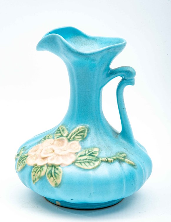 Weller Art Pottery Blue Blossom Pitcher