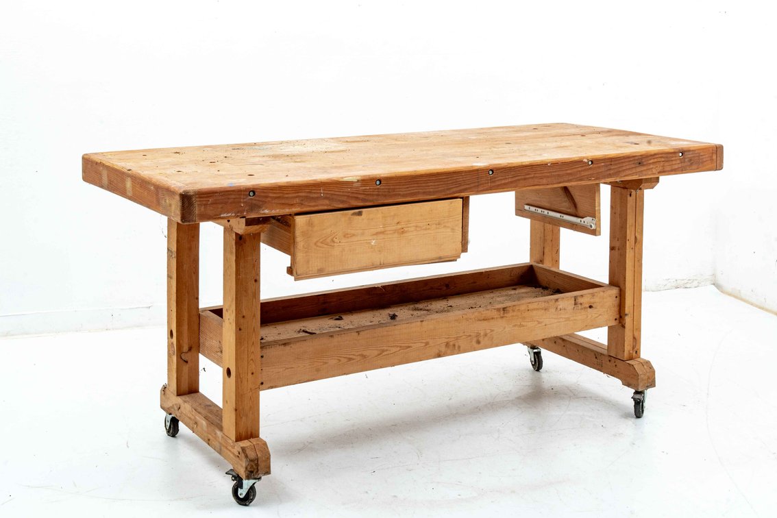 Large Rolling Work Table - Potting / Wood Work Etc
