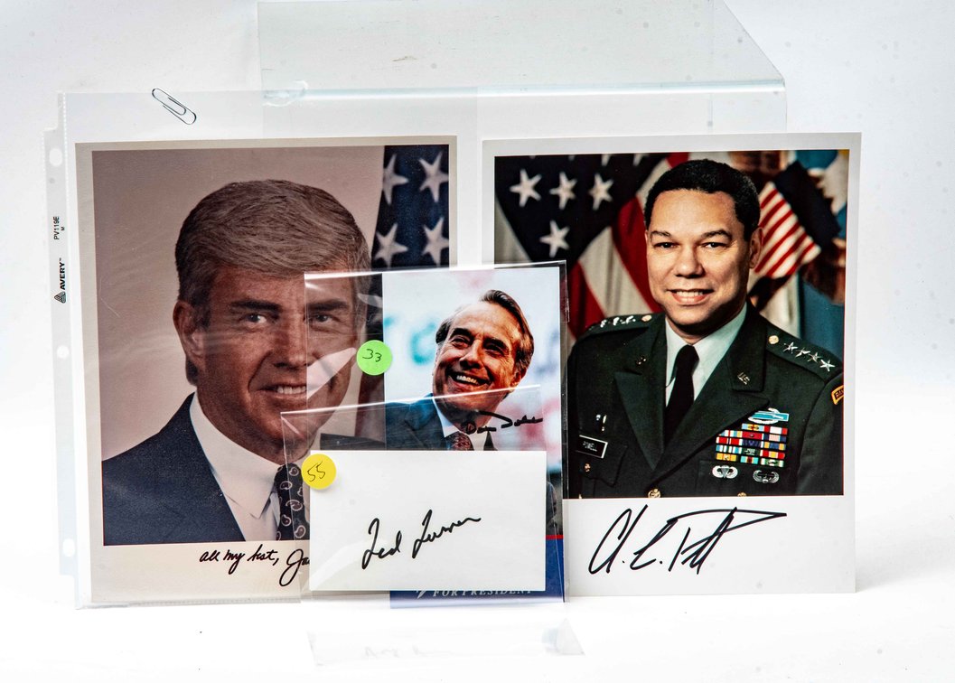 4 Political Autographs - Powell, Kemp, Dole, Turner