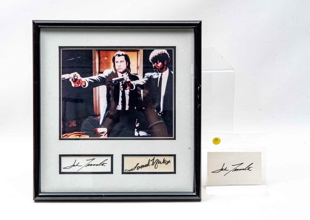 John Travolta/Samuel L Jackson Signatures Framed.