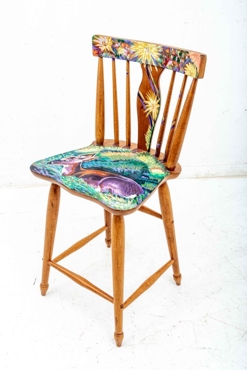 Hand Painted Chair by Doreyl Ammons Cain (WNC)