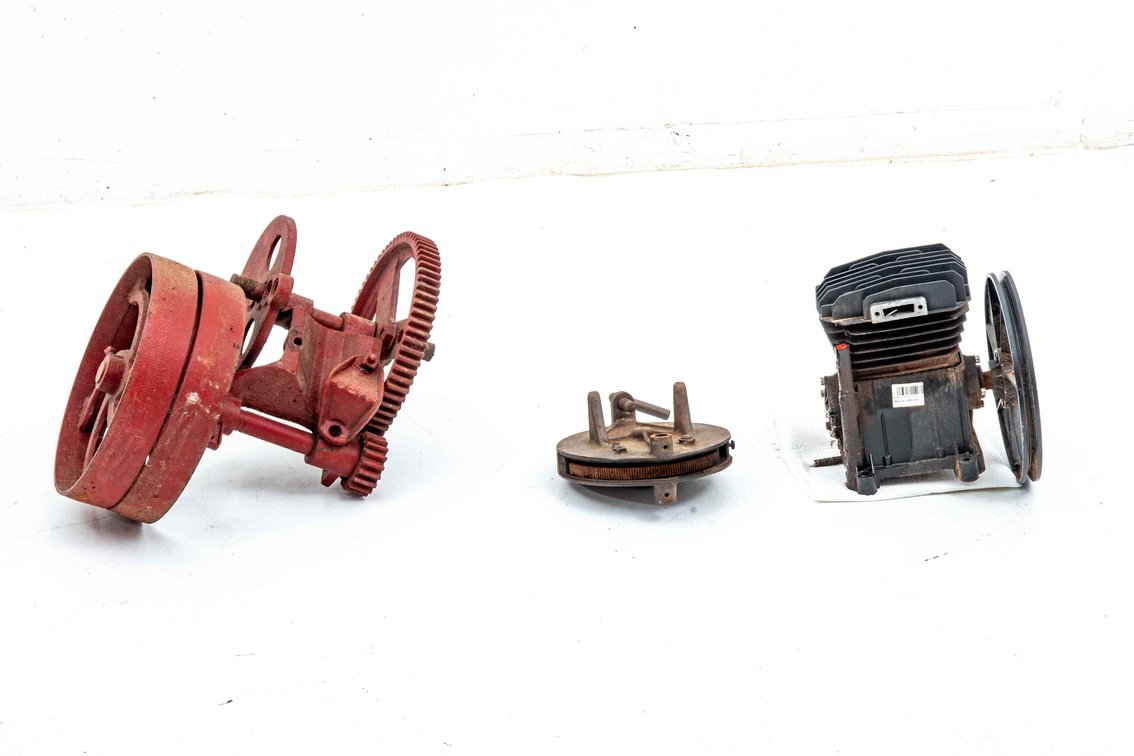 Pump, Fly Wheel and Hand Grinder