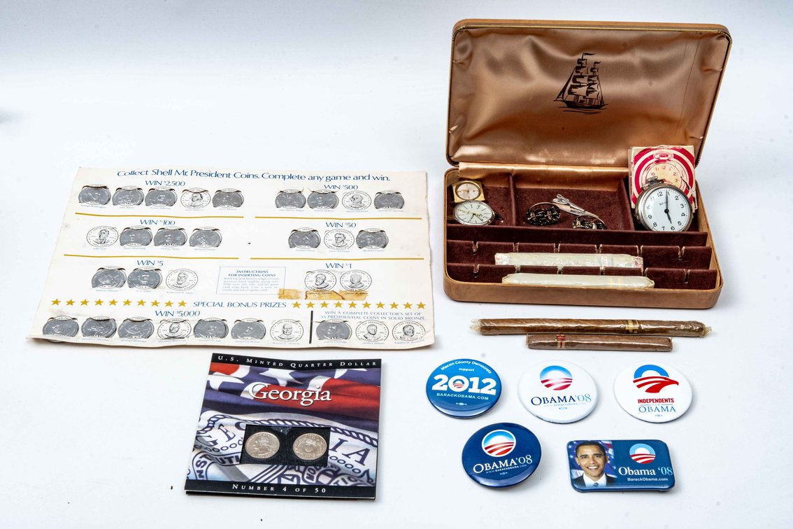 Men's Jewelry, Coins, Political Buttons & More