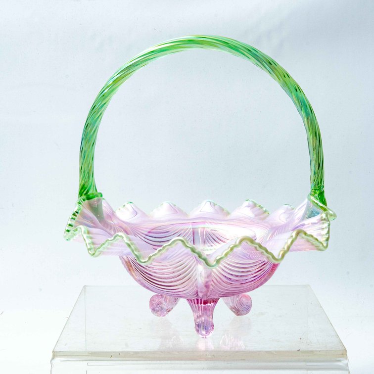 Vintage Fenton Drapery Basket Absolutely Georgous