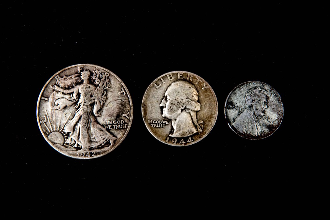 WWII- US Currency- Half, Quarter & Penny