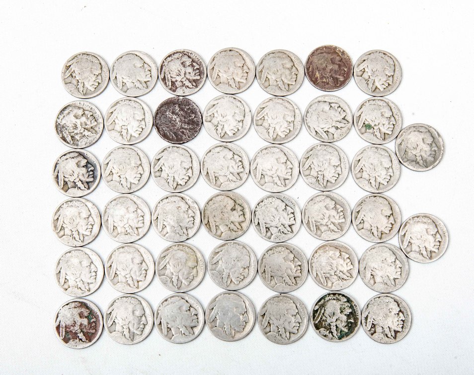 44 Worn Date Buffalo Nickels