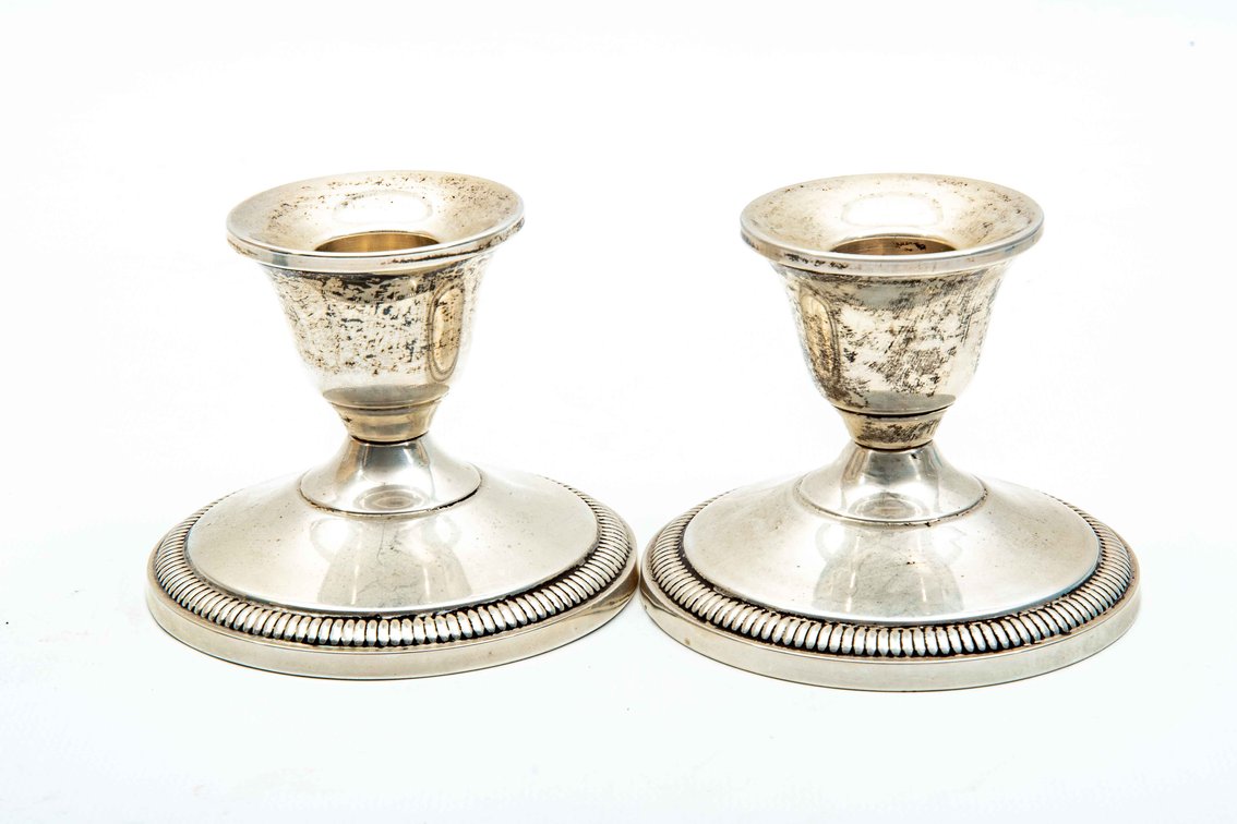 Sterling Weighted Candle Sticks- Fisher