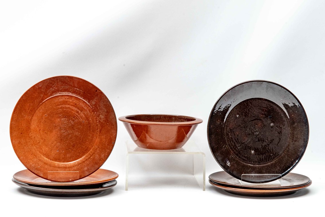 Master Potter Ben Owen Stoneware Dishes & Bowl