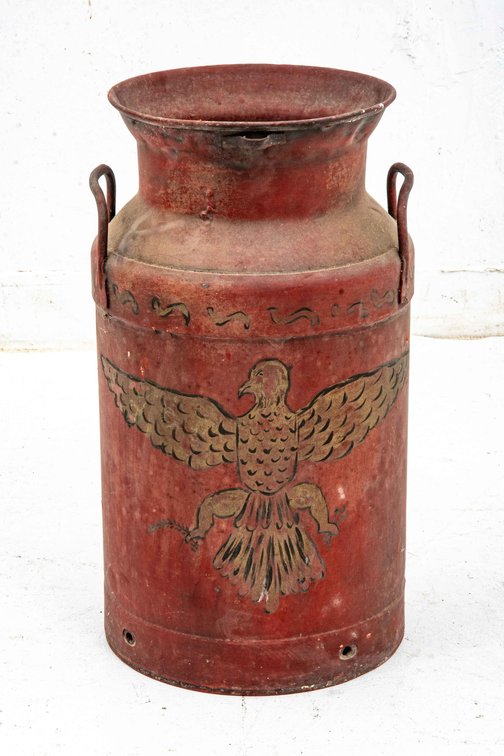 Older Painted Milk Can w/ Eagle