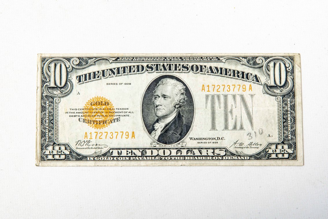 1928 Series Gold Seal US $10 Gold Certificate