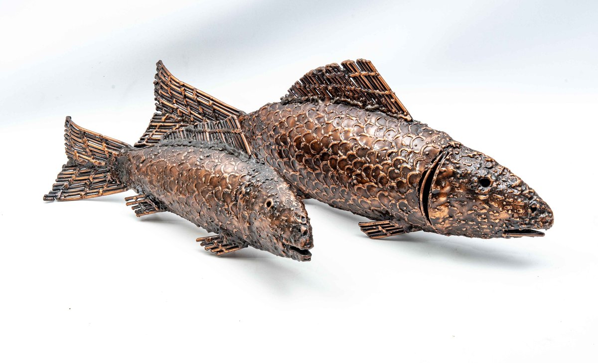 Pair Recycled Metal Art by Zimbabwe Artisans- Fish