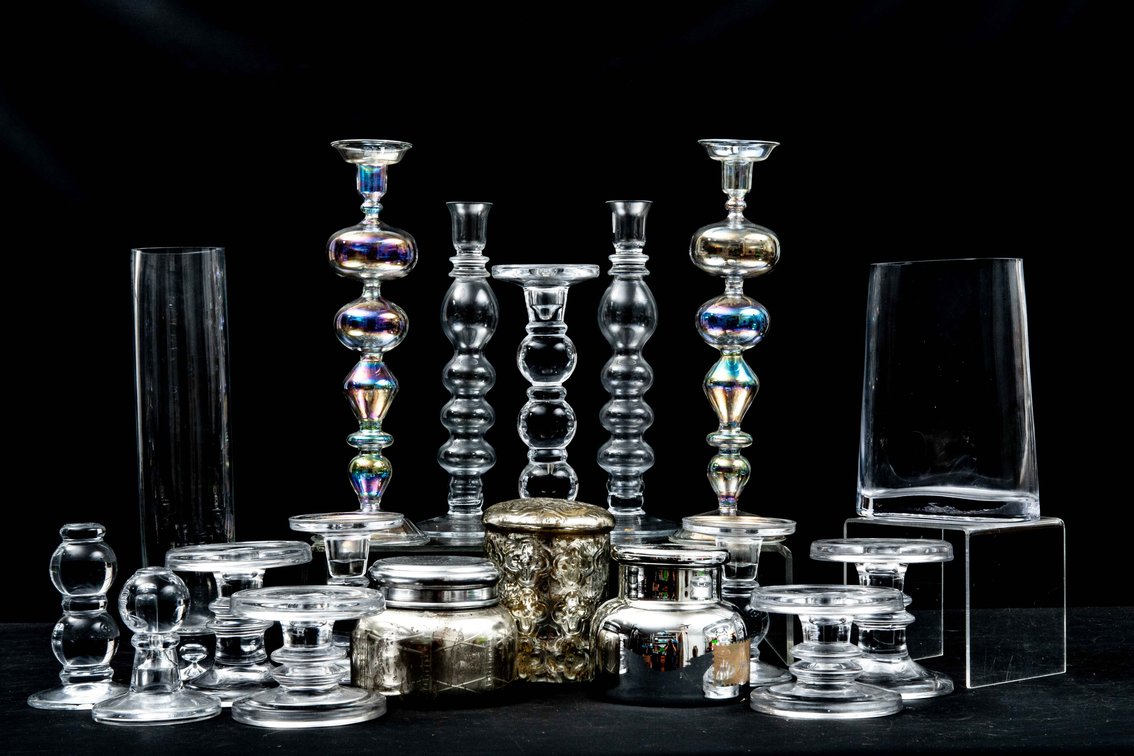 Glass Candle Sticks, Candles & More