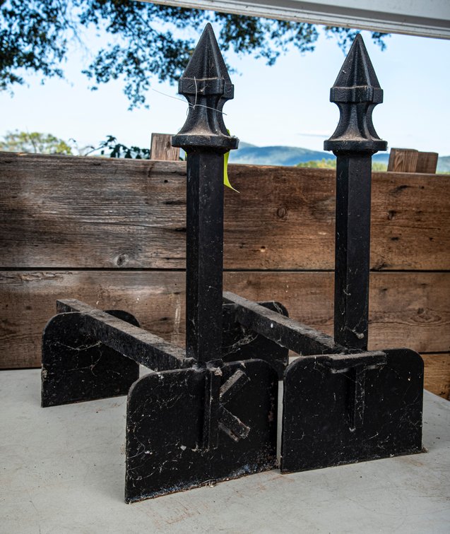 Iron Spear-Tipped Andirons